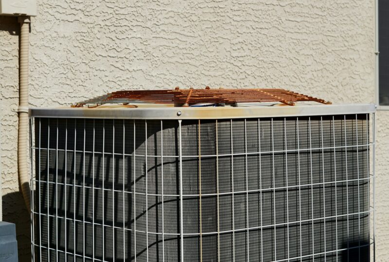 Rusty top on an old air conditioning unit